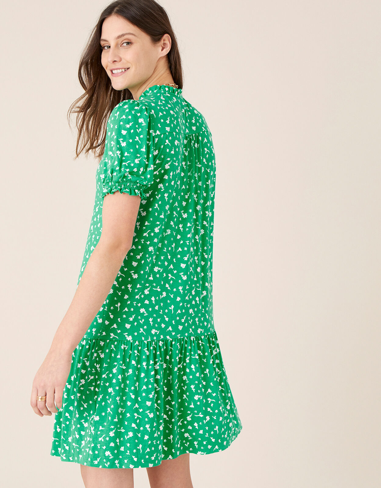 Cosima Ditsy Floral Short Dress Green ...